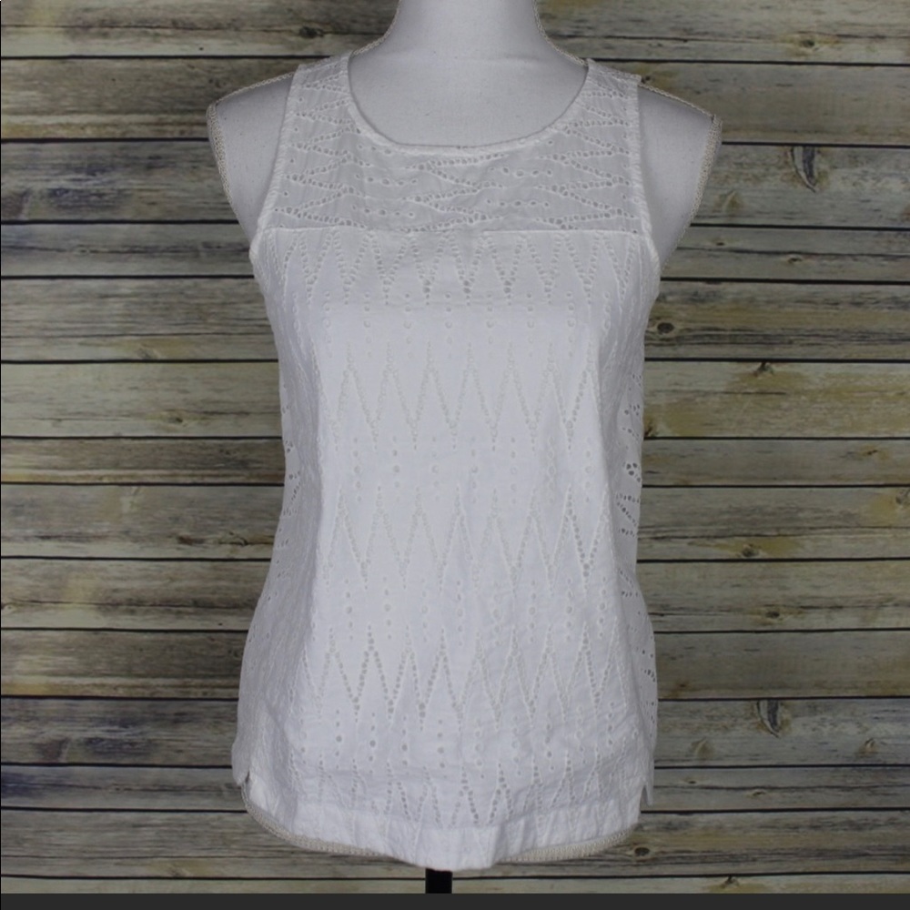 J.Crew Seamed Shell in ZigZag Eyelet